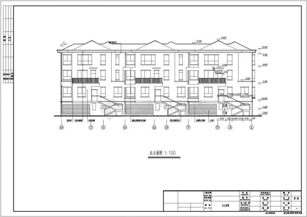 某房地产三层联排别墅建筑设计施工图-图二