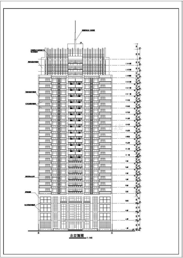 某高层综合楼建筑施工图（含各节点大样）-图二