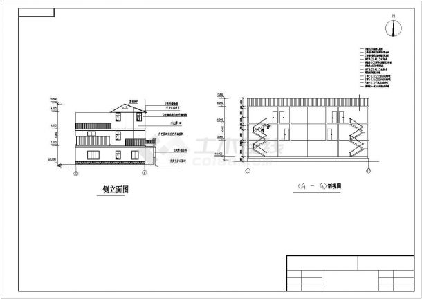 某地3层砌体结构联排别建筑结构设计方案图纸-图二