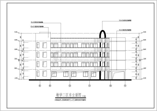 某地六层框架结构幼儿园建筑设计施工图-图二