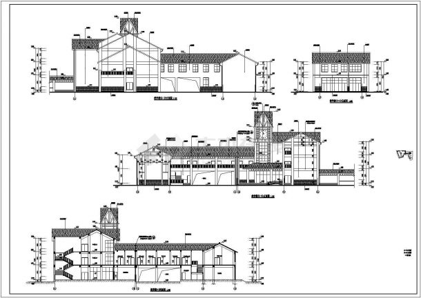 某地三层砖混结构教学楼建筑设计施工图-图二