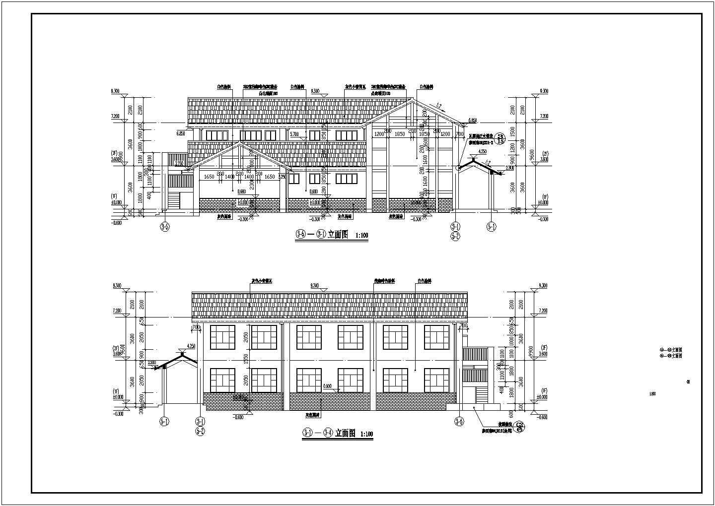 某二层砖混结构校园食堂建筑设计施工图