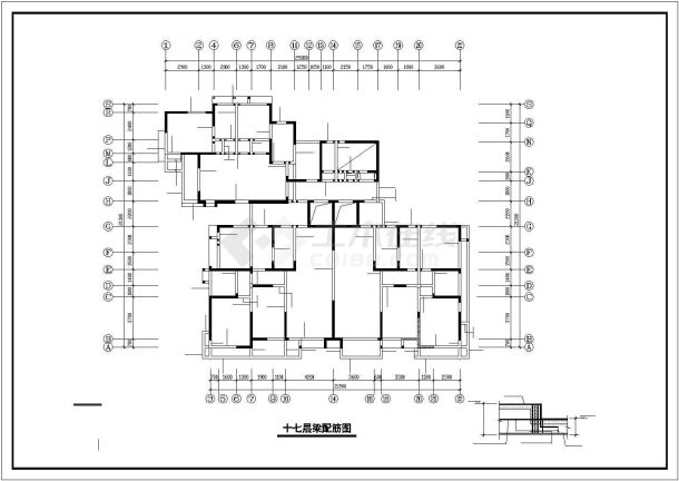 某18层剪力墙住宅结构施工建筑工程cad设计图纸-图一