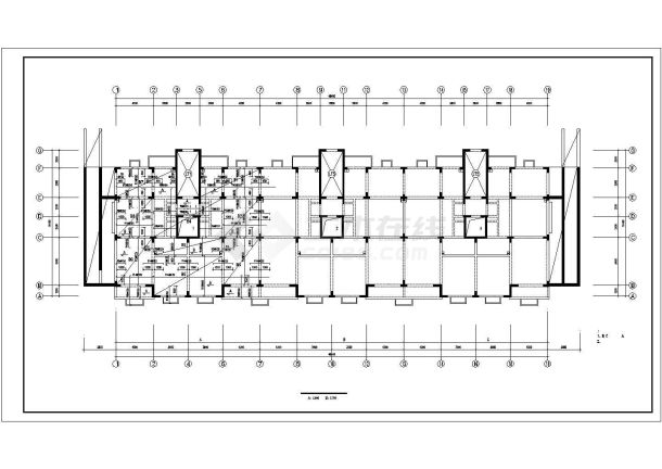 某13层住宅楼框剪结构建筑工程施工cad图纸-图一