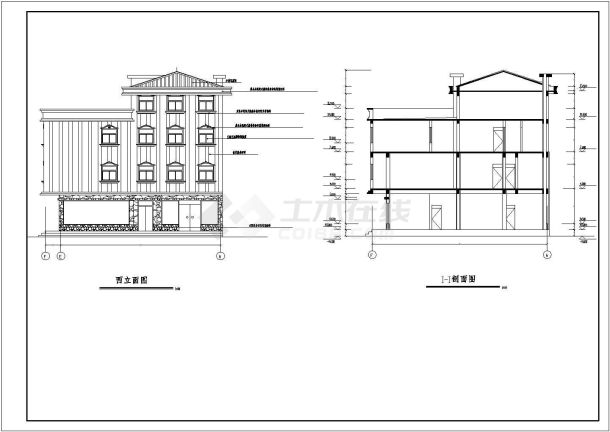 某地4层半框架结构住宅楼建筑设计施工图-图二