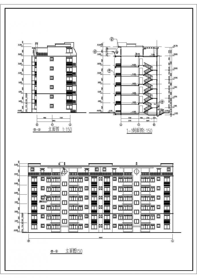 某地六层高档小区住宅楼建筑设计图_图1