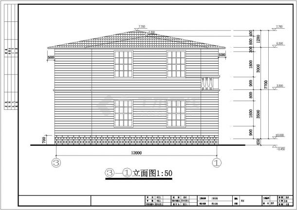 某两层别墅建筑设计图纸（含效果图）-图二