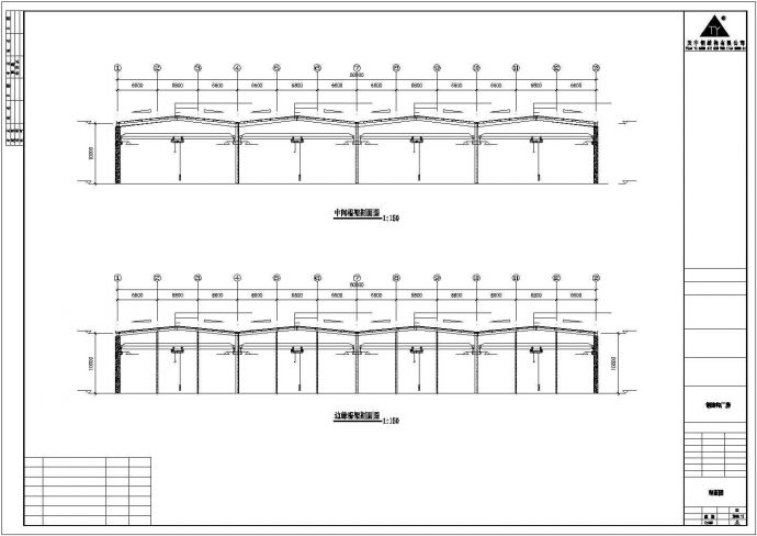 某公司70x80米钢结构工程设计图纸_图1