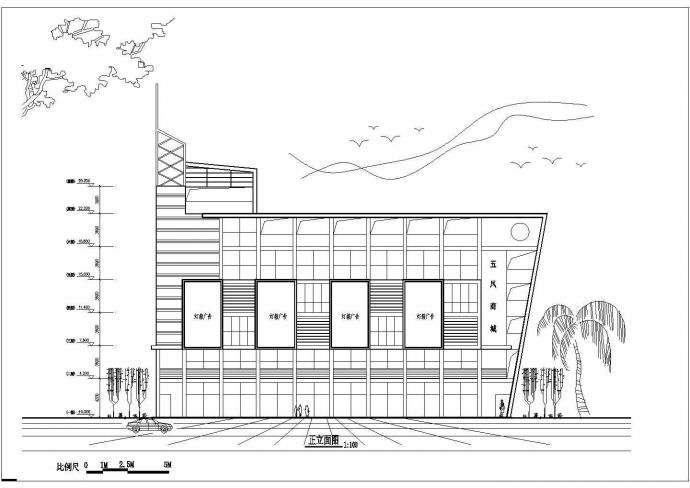 六层商业建筑施工设计CAD平立面方案图_图1
