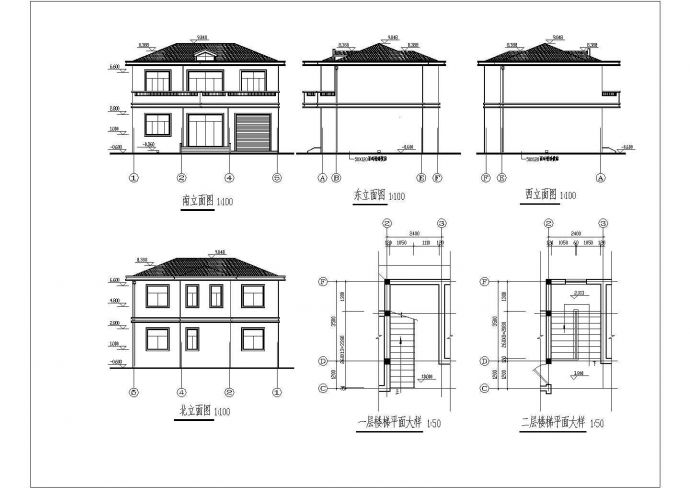 某地5套别墅建筑CAD设计施工图纸_图1