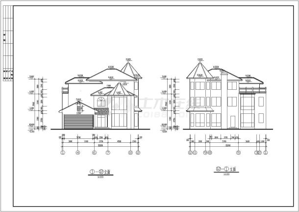 某小区三层别墅全套建筑CAD设计施工图-图一