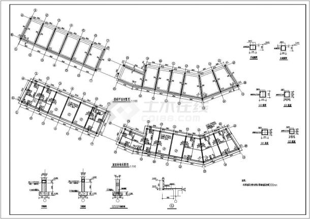 某地两套单层砖混结构汽车车库建筑、结构施工图-图二