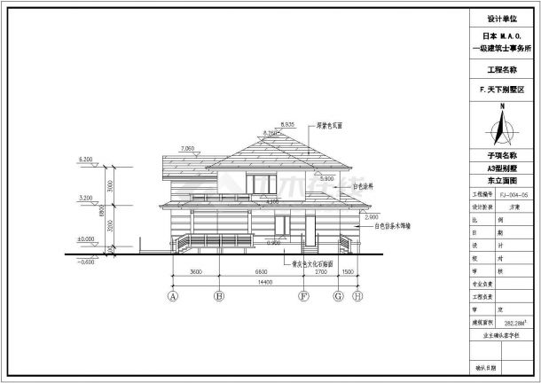 某小区两层别墅建筑全套设计施工CAD图-图二