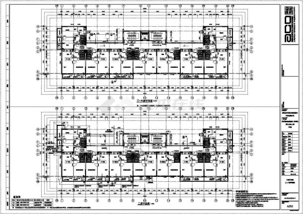 某地大型公寓楼建筑设计图（标注详细）-图二