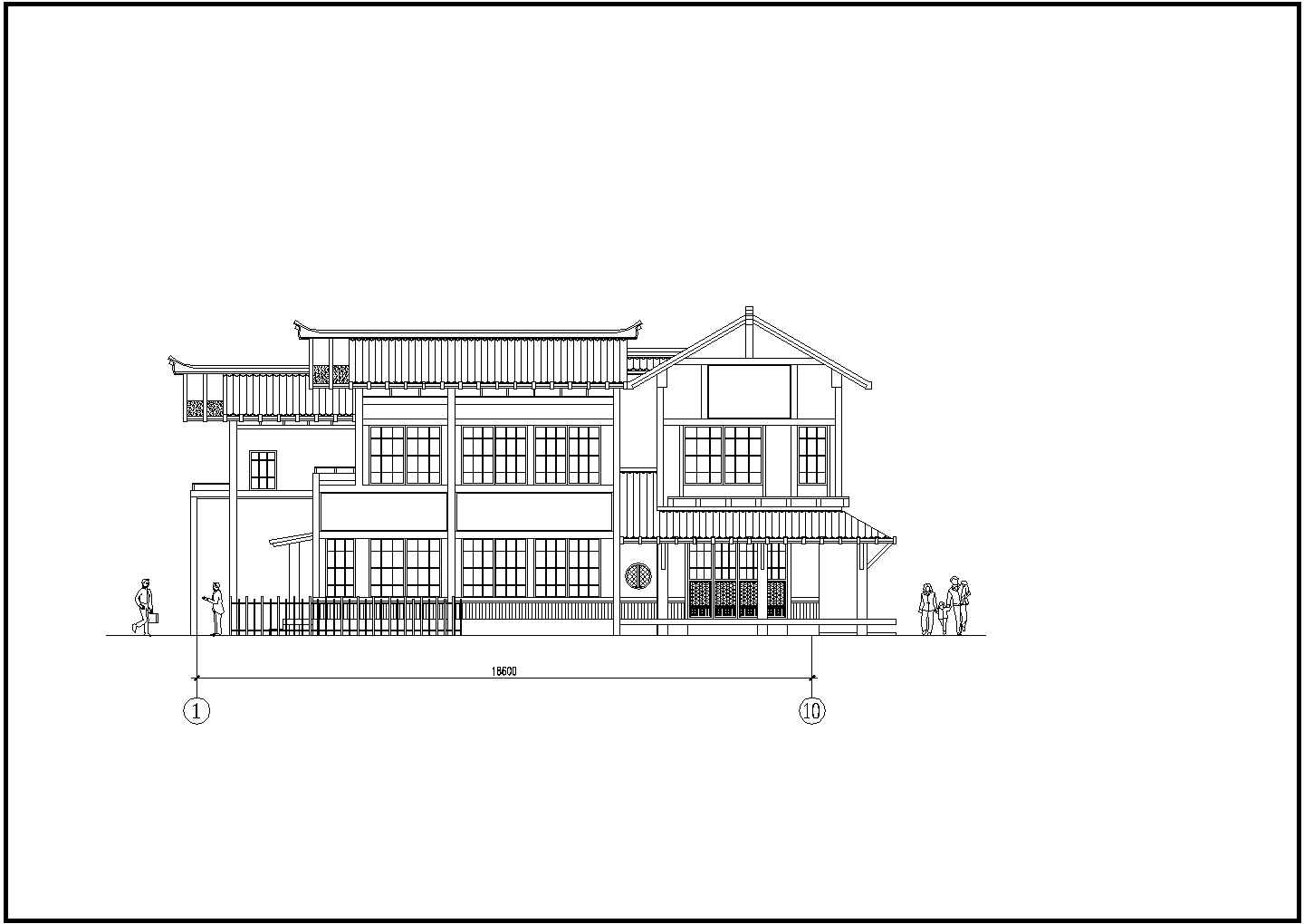 某小区日式别墅建筑CAD设计施工图纸