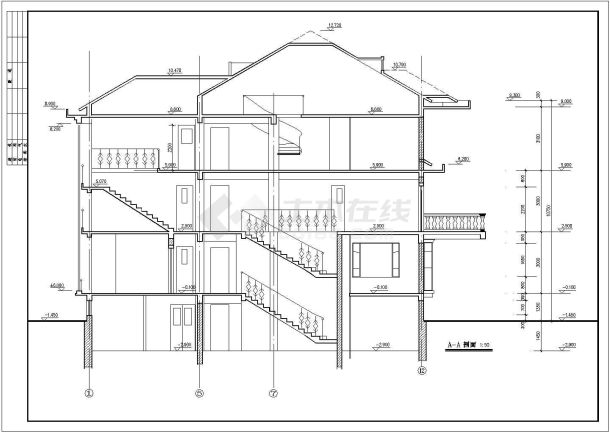 某小区豪华别墅全套建筑设计方案CAD图-图一