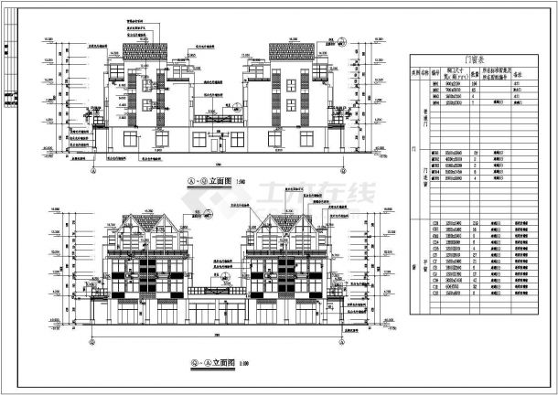 某地四层框架结构底商综合楼建筑设计施工图-图二