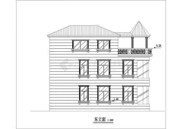 某经典别墅建筑设计方案CAD图纸-图一