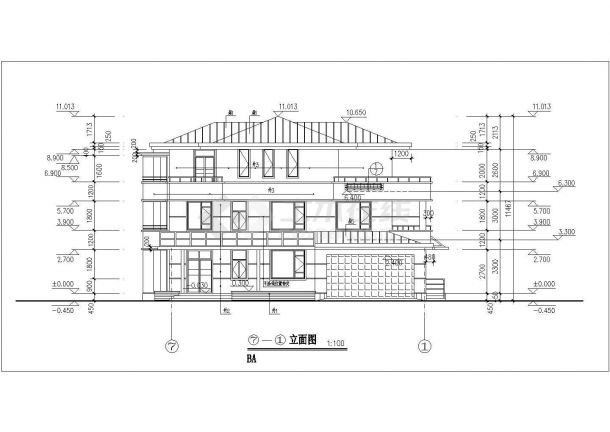 某小区经典别墅样板房建筑CAD设计施工图-图二
