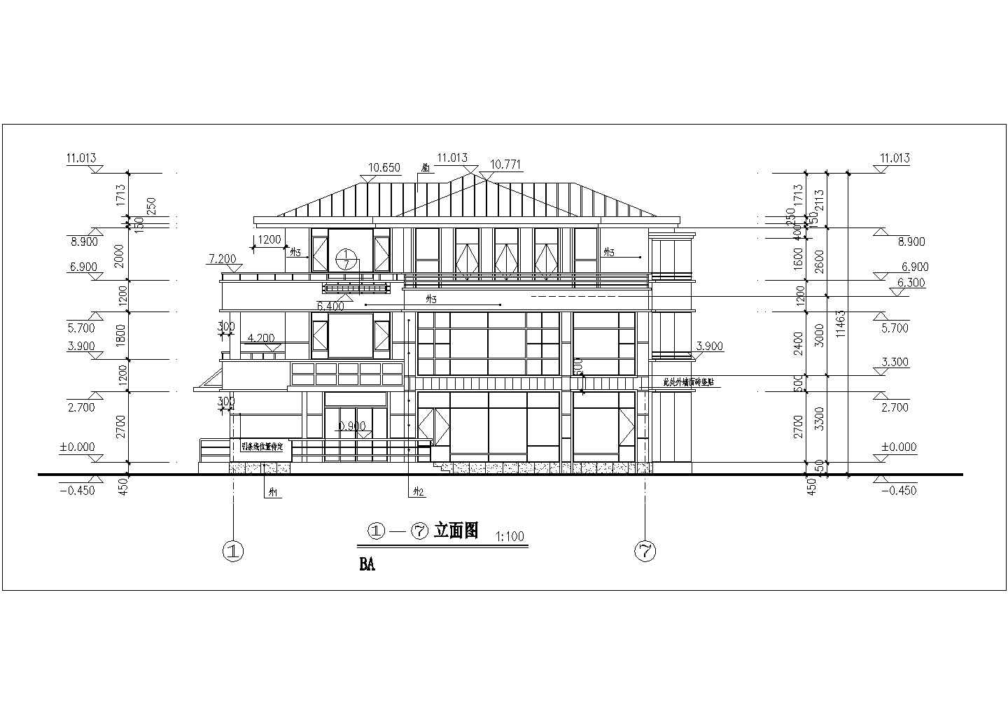 某小区经典别墅样板房建筑CAD设计施工图