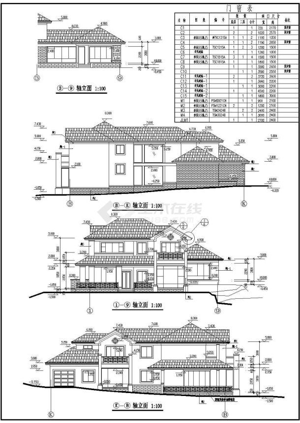 某生态园两层砖混结构别墅建筑设计施工图-图一