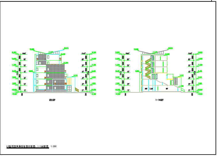 某地L3型花园洋房住宅建筑设计施工CAD图