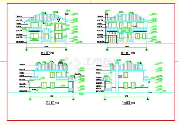 某地亚东花园城小别墅建筑设计施工CAD图-图一