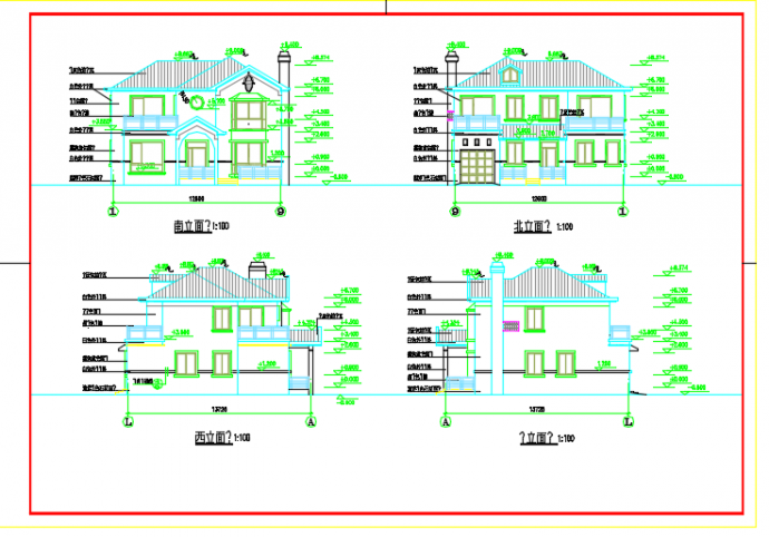 某地亚东花园城小别墅建筑设计施工CAD图_图1
