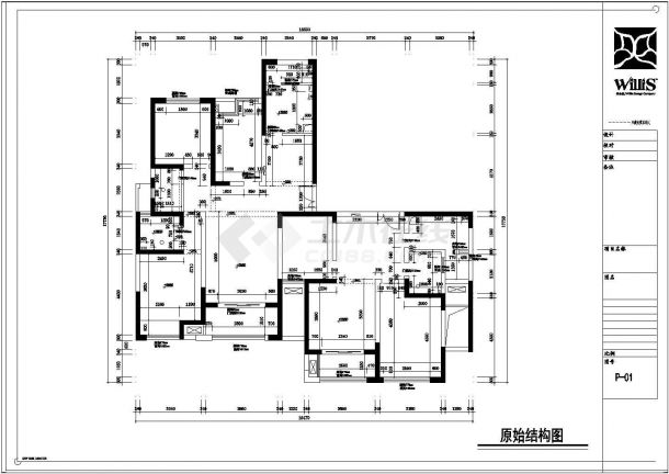 某中式风格世贸四期2号楼平层公寓装修设计图-图一