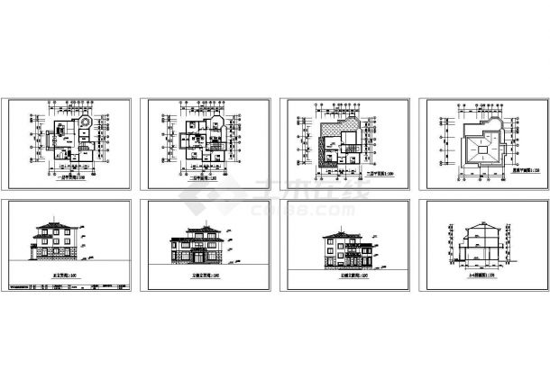166平三层小别墅经典方案设计图纸-图一