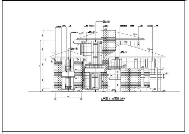 某地地上三层地下一层别墅建筑设计施工图-图二