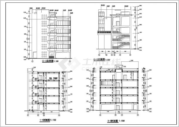 某小学五层框架结构教学楼建筑设计方案图-图二