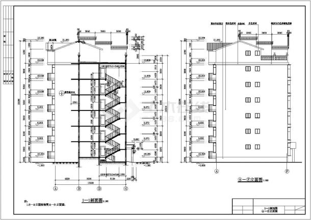 小康型单元式六层跃七层住宅楼建筑图纸（含说明）-图二