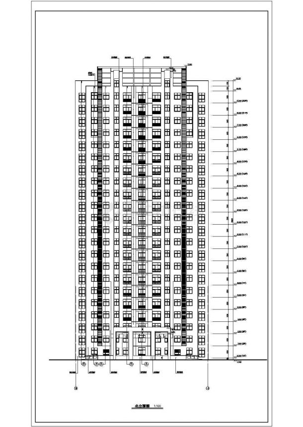 某地22层剪力墙结构住宅楼建筑设计方案图-图一