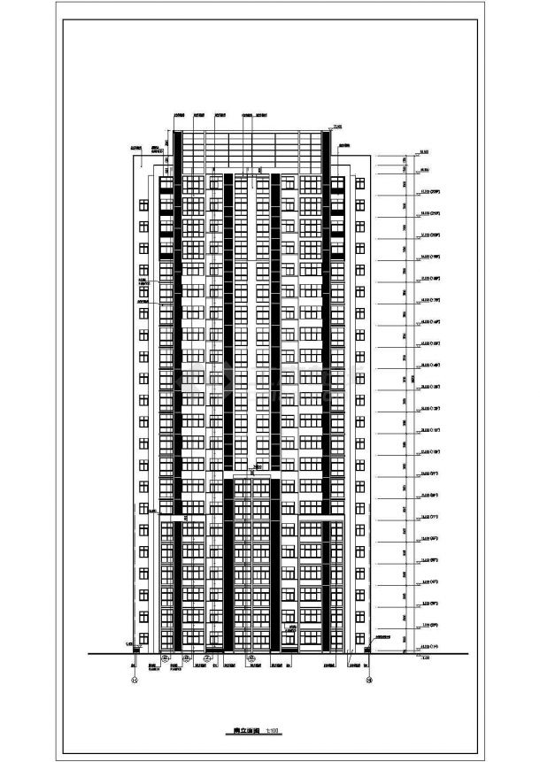 某地22层剪力墙结构住宅楼建筑设计方案图-图二
