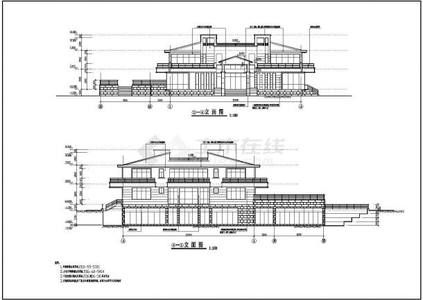 某地区休闲别墅建筑施工图（含设计说明）-图一