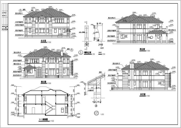 某地二层花园A型别墅设计建筑施工图_图1