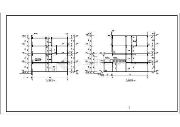 某地办公楼整套建筑CAD设计施工图纸-图二