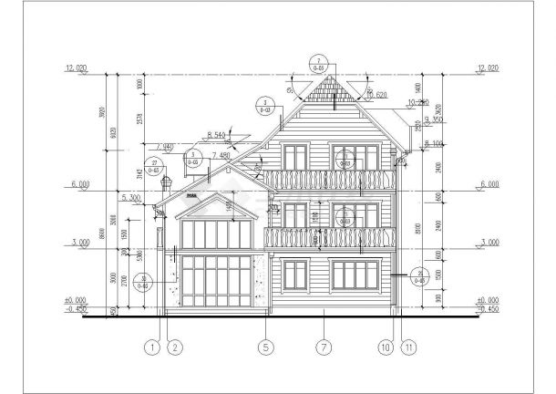 某现代风格别墅建筑完整设计施工图-图一