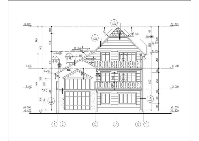 某现代风格别墅建筑完整设计施工图_图1