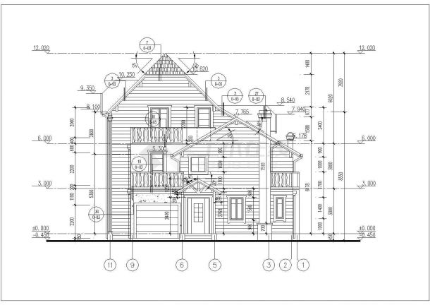 某现代风格别墅建筑完整设计施工图-图二