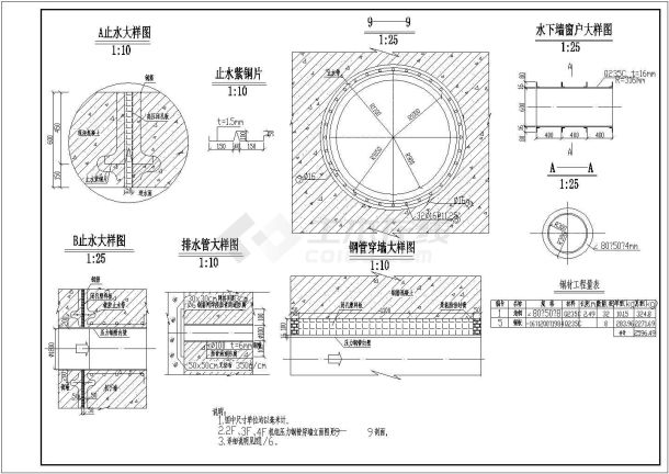 xx水下墙配筋的CAD施工设计图-图一