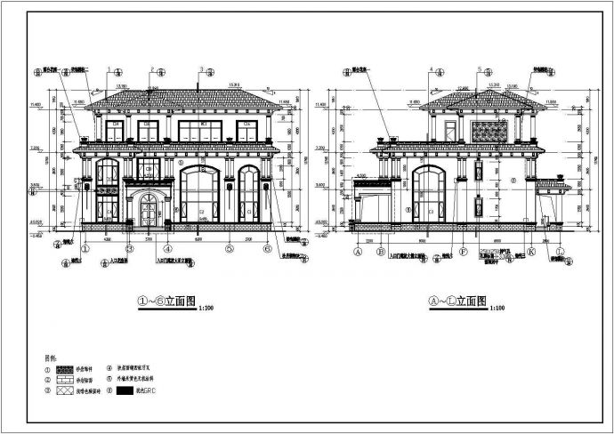 某现代风格别墅建筑完整方案设计施工图_图1