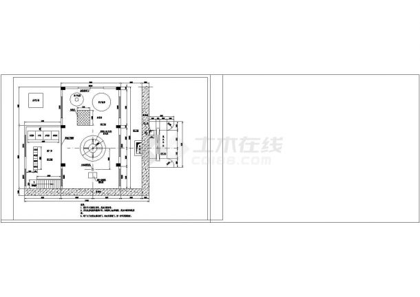 xx小型水力发电站厂房cad设计图纸-图一