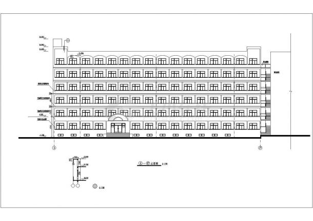 江西某大学六层砖混结构学生公寓建筑设计方案图-图二