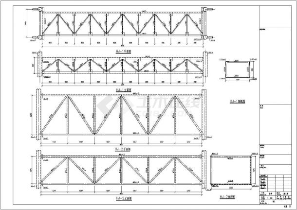 某地区23米高广告牌钢桁架结构设计施工图-图二