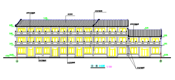 某地大型仿古街建筑施工图（共12张）-图二