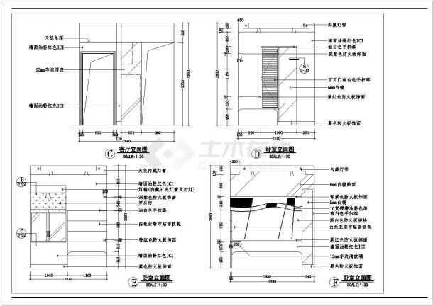 某室内家装设计详细cad施工图纸-图一