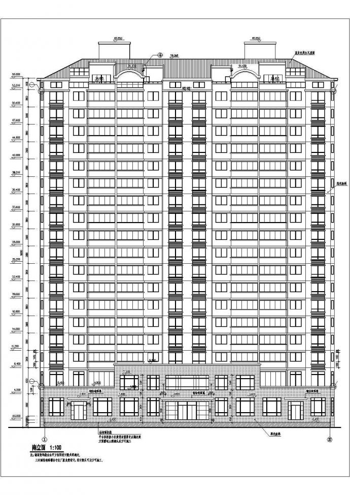 某地区高层住宅楼建筑cad施工图纸_图1