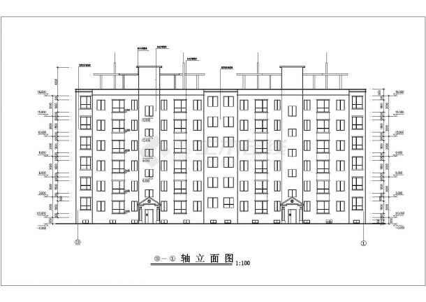 某地六层框架结构宿舍住宅楼建筑设计图-图二